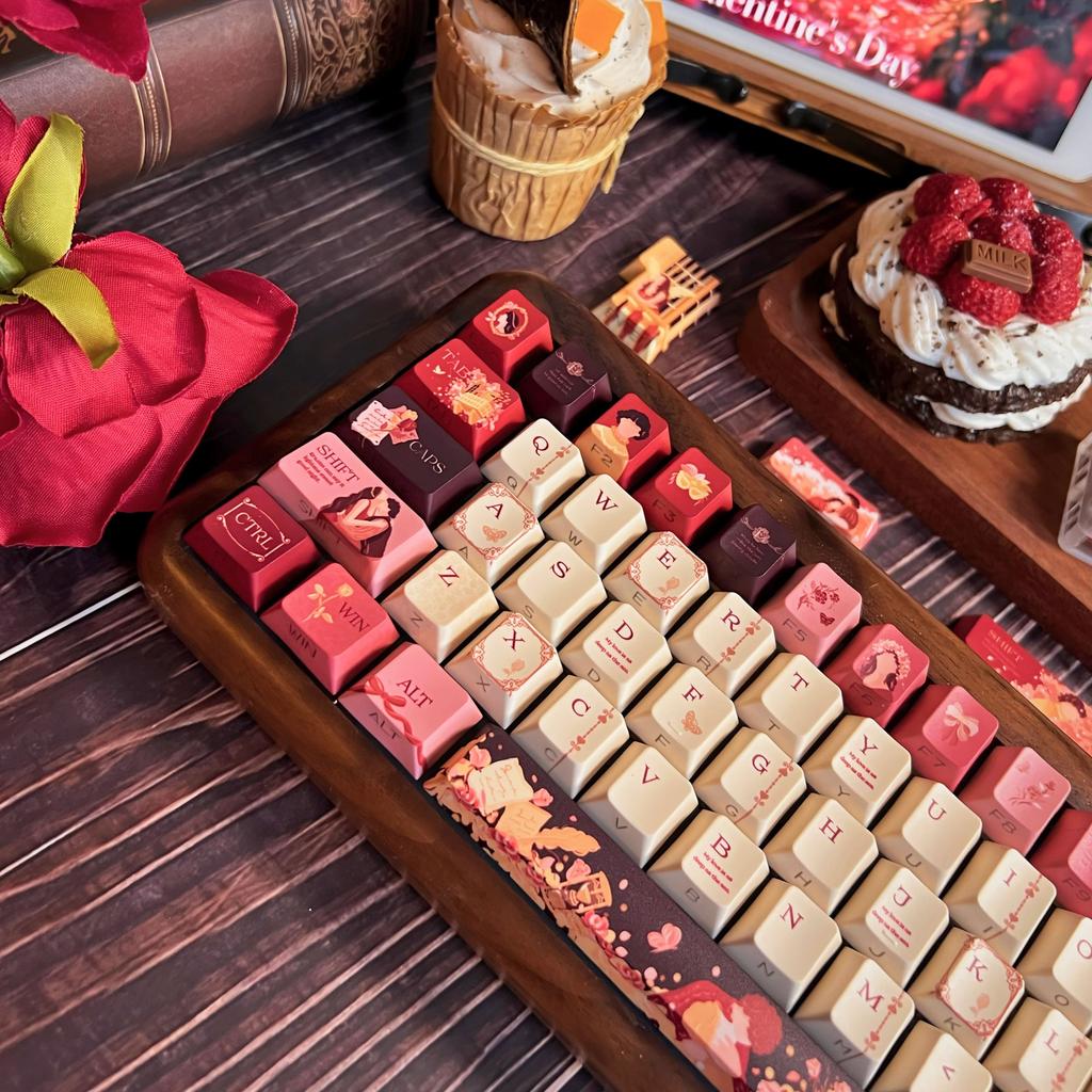 MAIMOOO Колпачки для клавиш Ромео и Джульетта CHERRY MOA PBT Для DIY Кастомизации Механическая Клавиатура Колпачки для Клавиш PBT Ретро Красный Колпачок