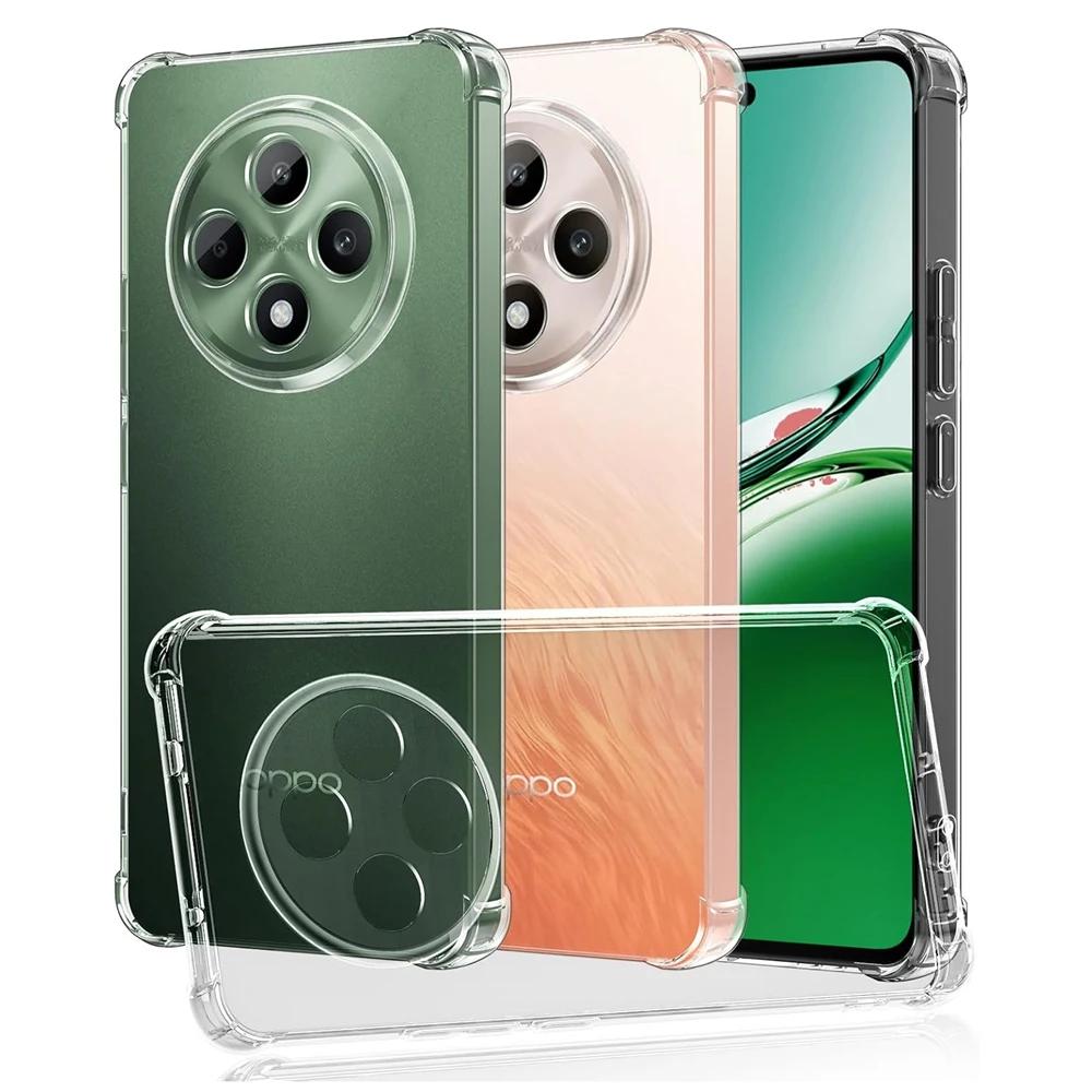 Четырехугольный противоударный чехол TPU для OPPO Reno 12F 12FS 5G Reno12 F FS Защитный чехол Прозрачный чехол Fundas Coque