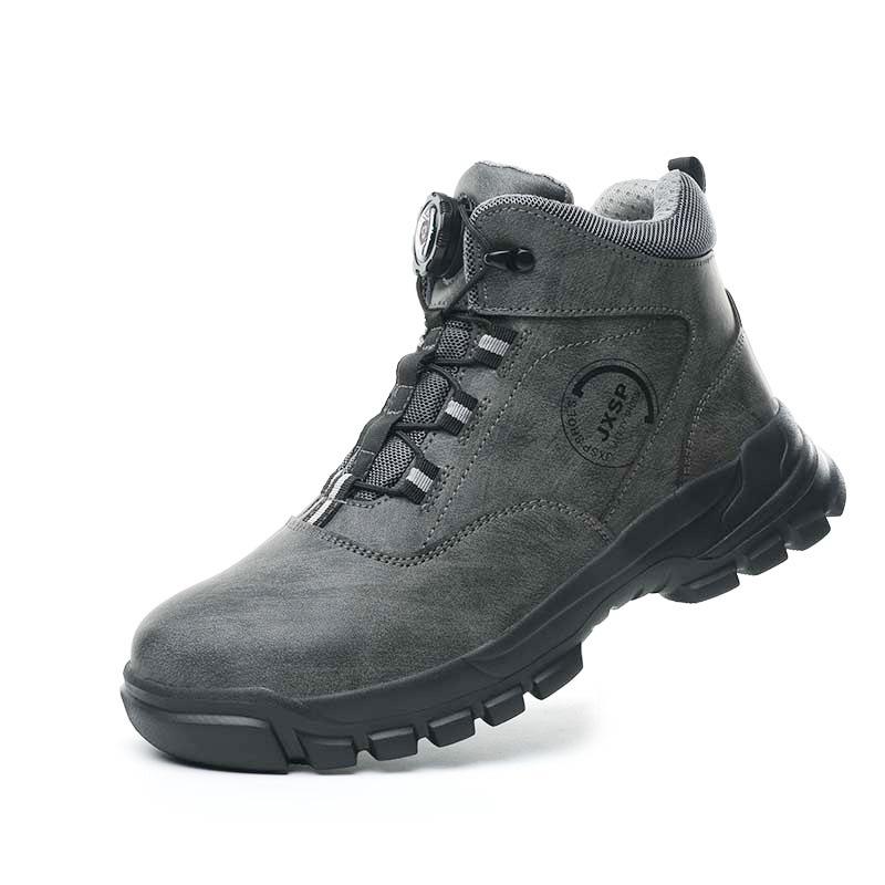 Warm Work Boots Winter Safety Shoes Rotating Button Industrial Shoes High Top Steel Toe Cap Boots Waterproof Non-slip Work Shoes