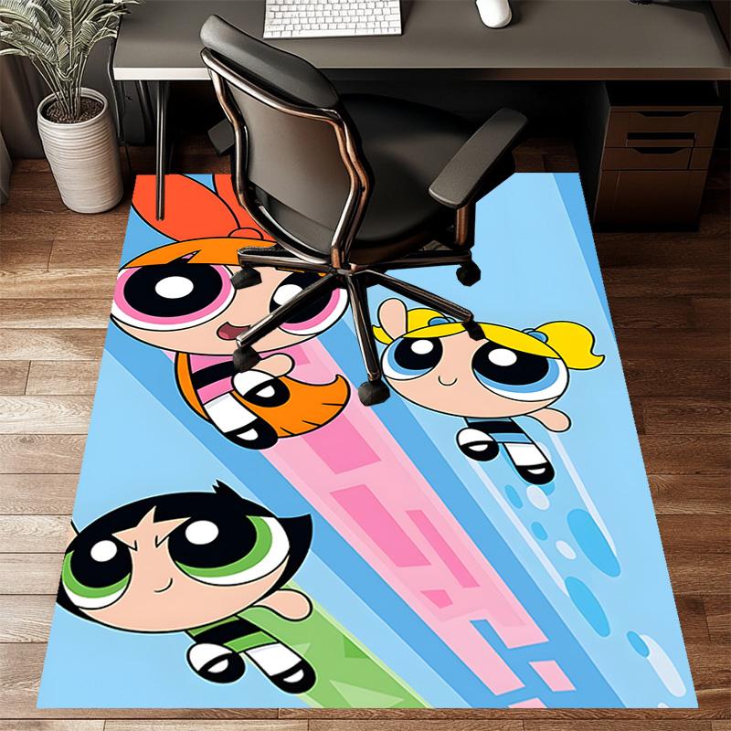 1pc Powerpuff Design Printed Area Rug Carpet for Bedroom Living Room Home Decor Rugs Mat Non Slip Mat Rug for Bedside