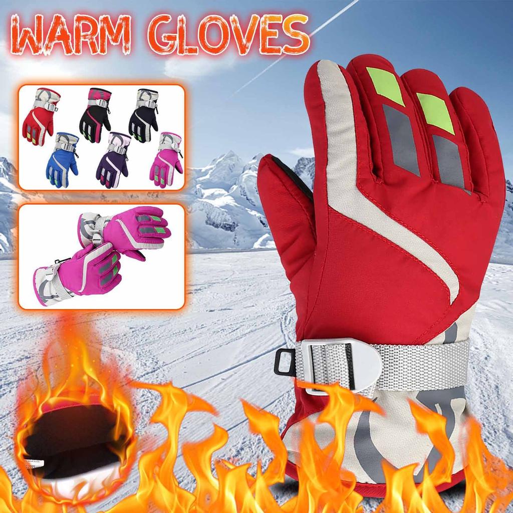 (Projector)Winter Gloves for Kids Boys Girls Snow Windproof Mittens Outdoor Sports Skiing