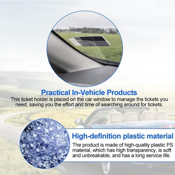 10 шт., зажим для разрешения на лобовое стекло автомобиля, прозрачный держатель для билетов на парковку, зажим для лобового стекла автомобиля, фургона, каравана