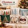 Santa Claus Christmas Pillow Cover Cartoon Print Throw Pillow Case New Cushion Cover  Holiday