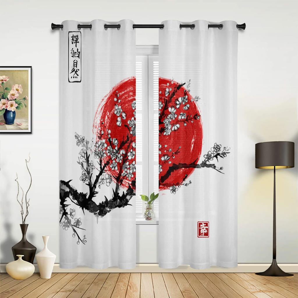 Сливовое солнце чернила живопись шторы для спальни гостиная шторы кухня детская комната оконные шторы современный домашний декор