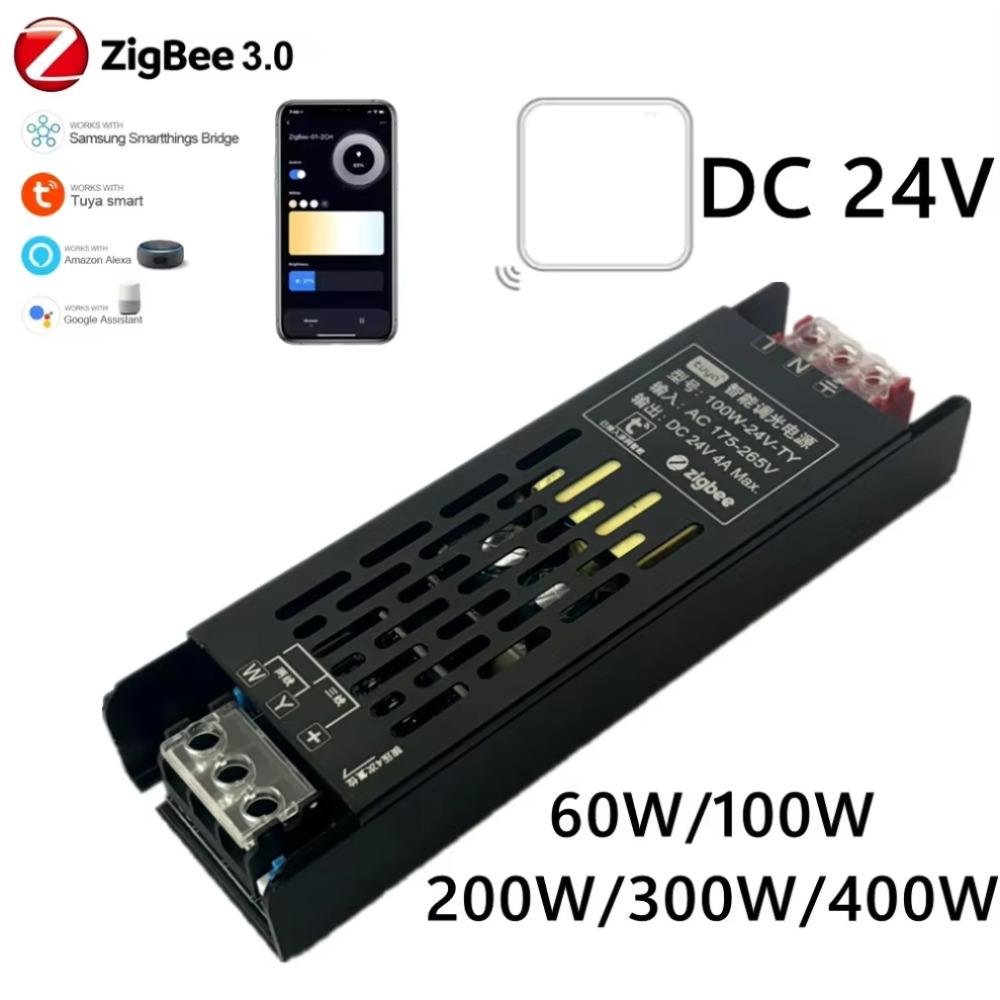 DC 24V LED блок питания диммер трансформатор AC175-265V Tuya ZigBee3.0 поддержка Alexa Google Voice APP управление для светодиодной ленты CCT