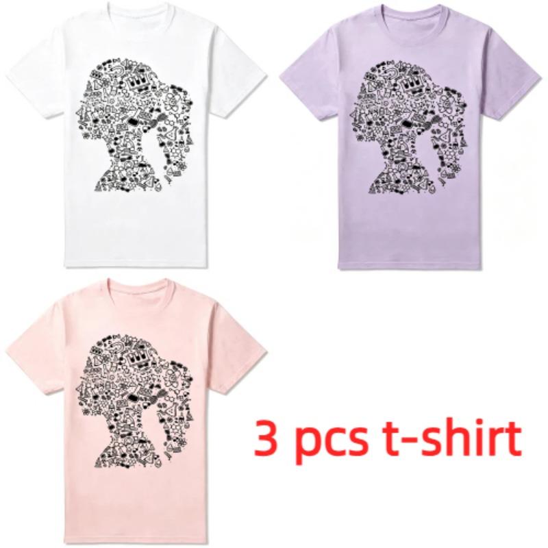 Fun Biochemical Science Item Girl Avatar Print Women's T-shirt Summer Men's and Women's Casual Tops Women's Short Sleeve T-shirt Oversize Clothing