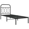 VidaXL Cadre de lit métal sans matelas avec tête de lit noir 75x190 cm 377107