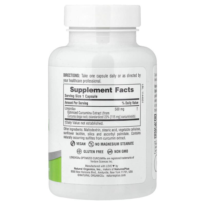 Pro Longvida®, Curcumin, 500 mg, 60 Capsules