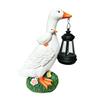 Decorative Yard Art with Lights Garden Duck Statue Solar Lantern, Cute Mom And Baby Sculpture Powered Decoration Lamp, Waterproof Resin Light