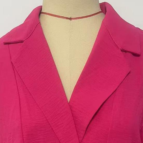 Women Shirt Loose Fit Lapel Half Sleeves Solid Color Pullover Tops Retro