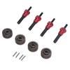 4pcs RC Portal Stub Axle Professional Reinforced Steel RC Car Drive Shaft with Combiner for 110 RC