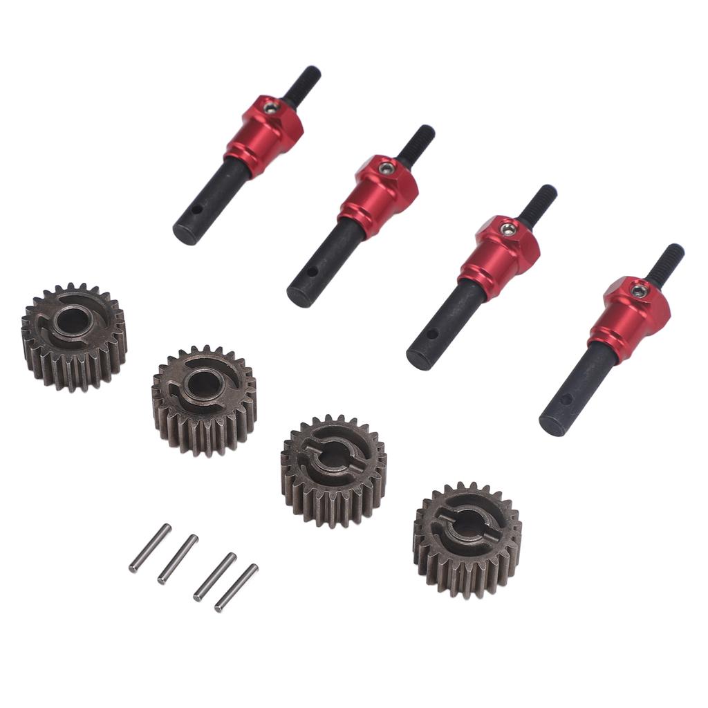4pcs RC Portal Stub Axle Professional Reinforced Steel RC Car Drive Shaft with Combiner for 110 RC