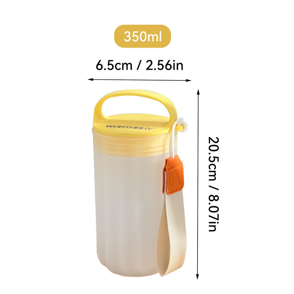 350/550Ml Transparent Plastic Water Bottle Portable Leak-proof Drinking Cup WIth Handle Travel Sport Heat-resistant Tumbler