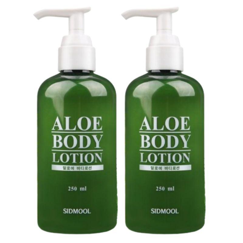 SIDMOOL Aloe Body Lotion 250ml Aloe Vera Leaf Juice 1% Sunflower Seed Oil Sodium Hyaluronate Squalane Shea Butter Moisturizing Body Lotion