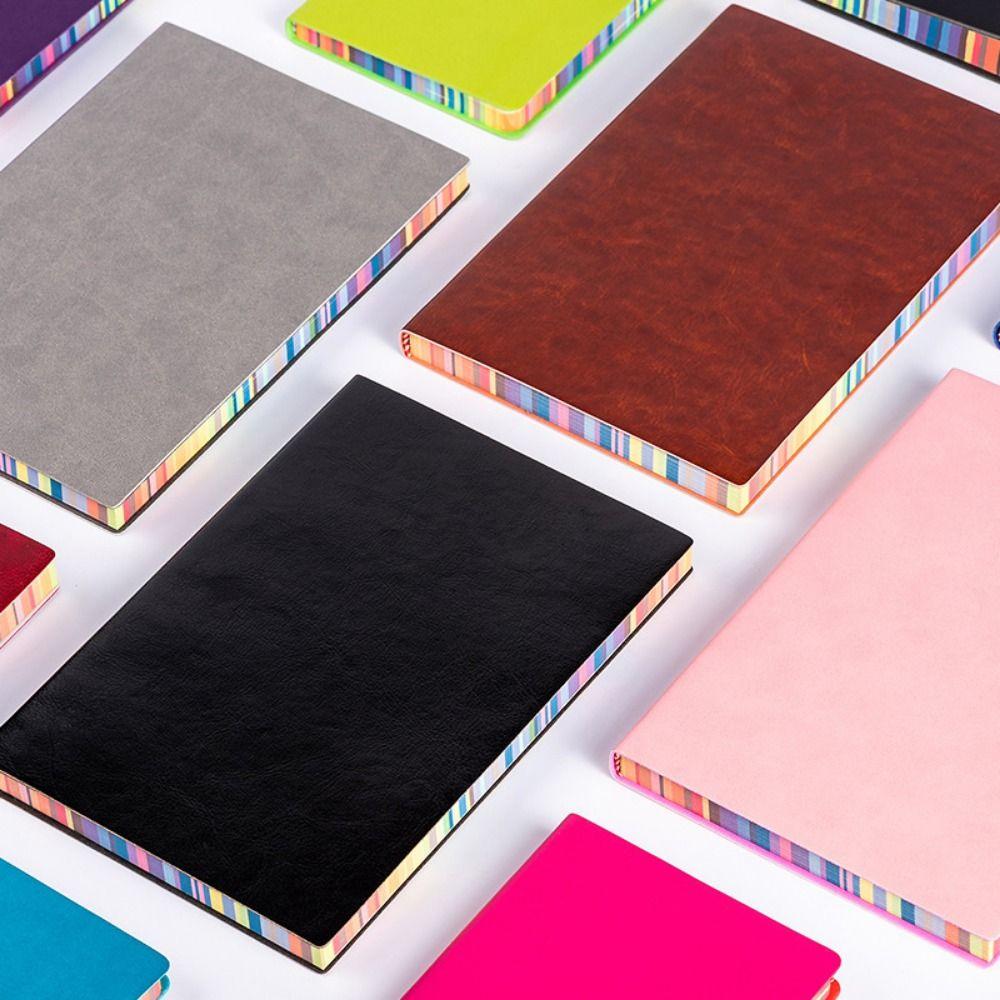 Thickened Work Meeting Record Book Soft Leather Cover A6/A5 Students Notebook  Meeting Minutes