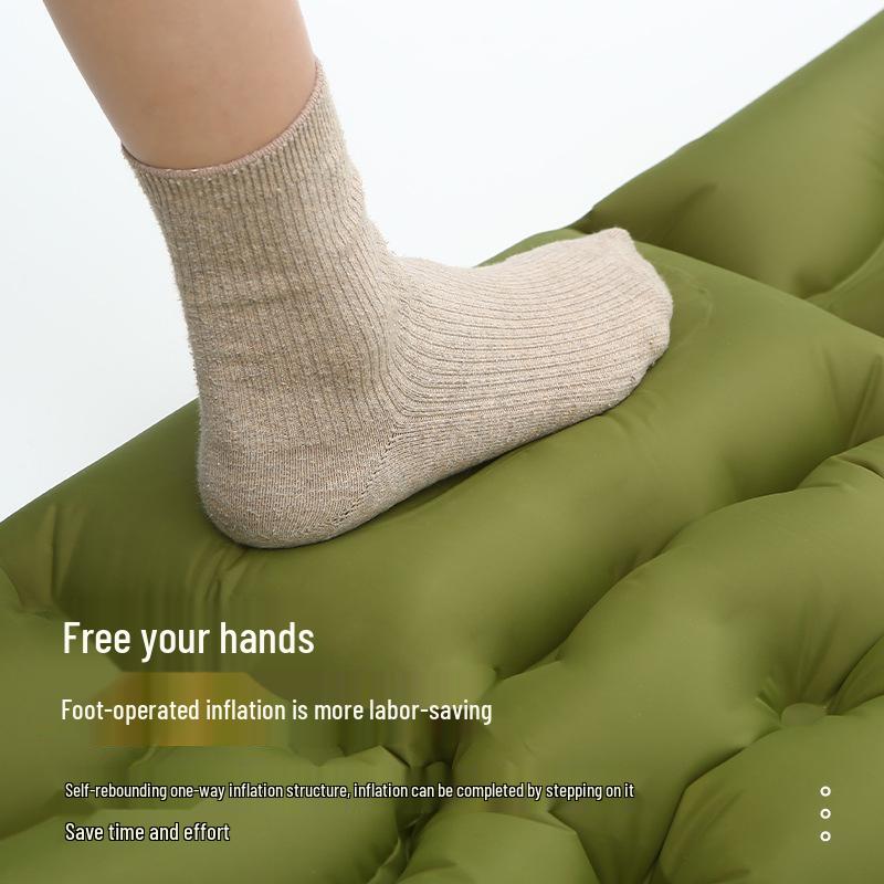 Inflatable Moisture-Proof Camping Sleeping Pad with Splicing Double Mattress Feature