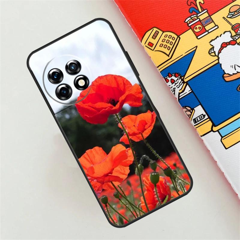 Красный Цветок Мака Чехол Для OnePlus Nord CE 4 3 2 Lite N10 N20 N30 OnePlus 12 11 9 10 Pro 10T 9R 10R 12R Чехол