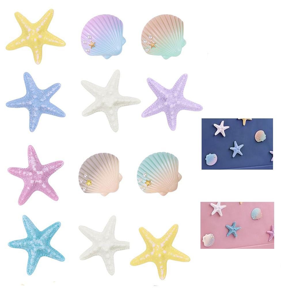 6Pcs DIY Charms for Bag Accessories Handbag Starfish Shell Beach Totes Bags Decoration Waterproof for Bag/Beach Bag