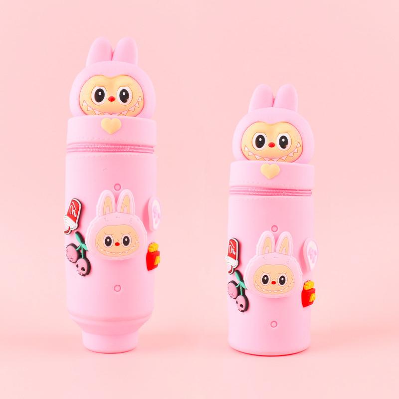 Мультяшный милый силиконовый пенал настольный органайзер креативный складной выдвижной контейнер для ручек канцелярские принадлежности сумка для хранения подарки