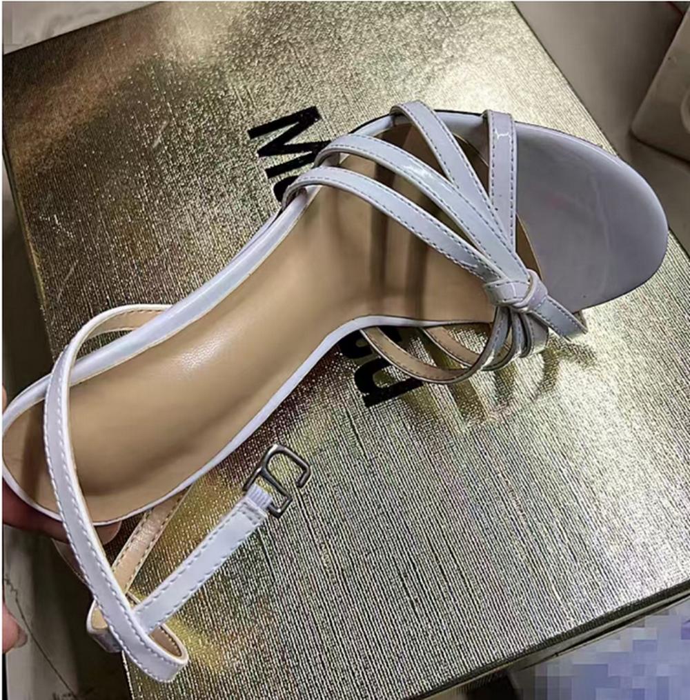 Модные Сексуальные Лакированные Кожаные 14/16см Высокие Каблуки Женские Сандалии, Фетиш Мужская Летняя Обувь, Ремешок с Пряжкой на Щиколотке, Черный, Красный, Белый, Индивидуальные Цвета