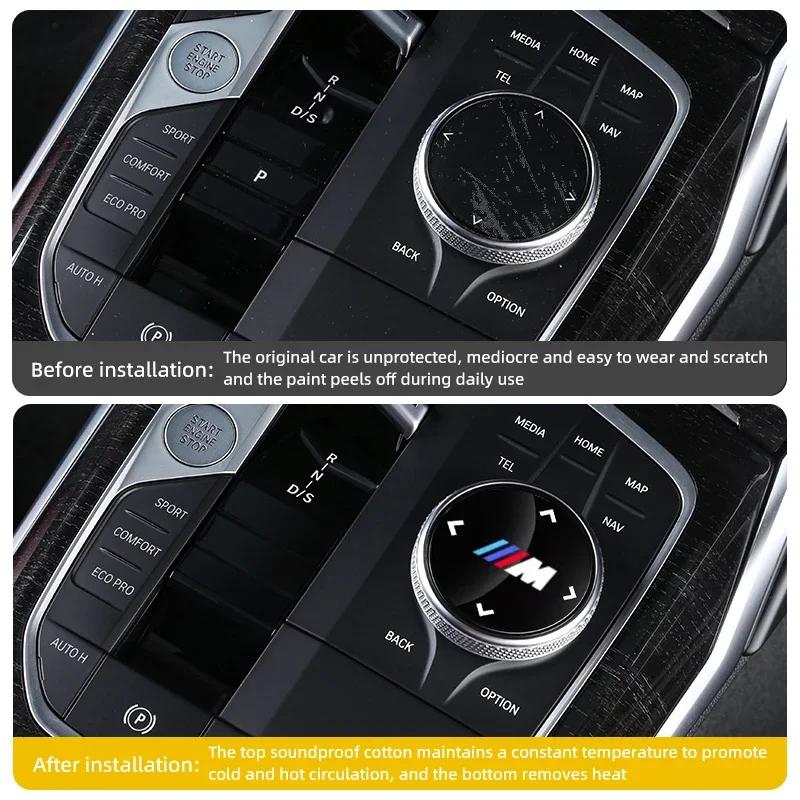 BAGO1 2026 Car Sticker BMW M Emblem Car Multimedia Knob Sticker For G20 G30 F10 F40 F44 F34 F30 G01 G02 G05 G06 G07 F25 F26 F07 F15 F1