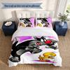 Tweety Bird and Sylvester the Cat 3‑Piece Bedding Set Soft Microfiber Duvet Cover Pillowcases Comfortable Bed Linen for Bedroom Decoration