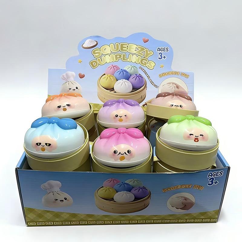 Сквиши-пельмень Mystery Squishy Игрушка-антистресс Украшение Пельмень Булочка Сжимаемый мячик Снятие стресса Медленное восстановление Игрушка-украшение для снятия стресса