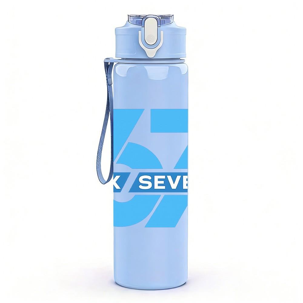 1PC Six Seven Number Logo Print 750ml Color Plastic Sports Water Bottle Leakproof Flip Straw Lid Suitable for Sports Office Home Use