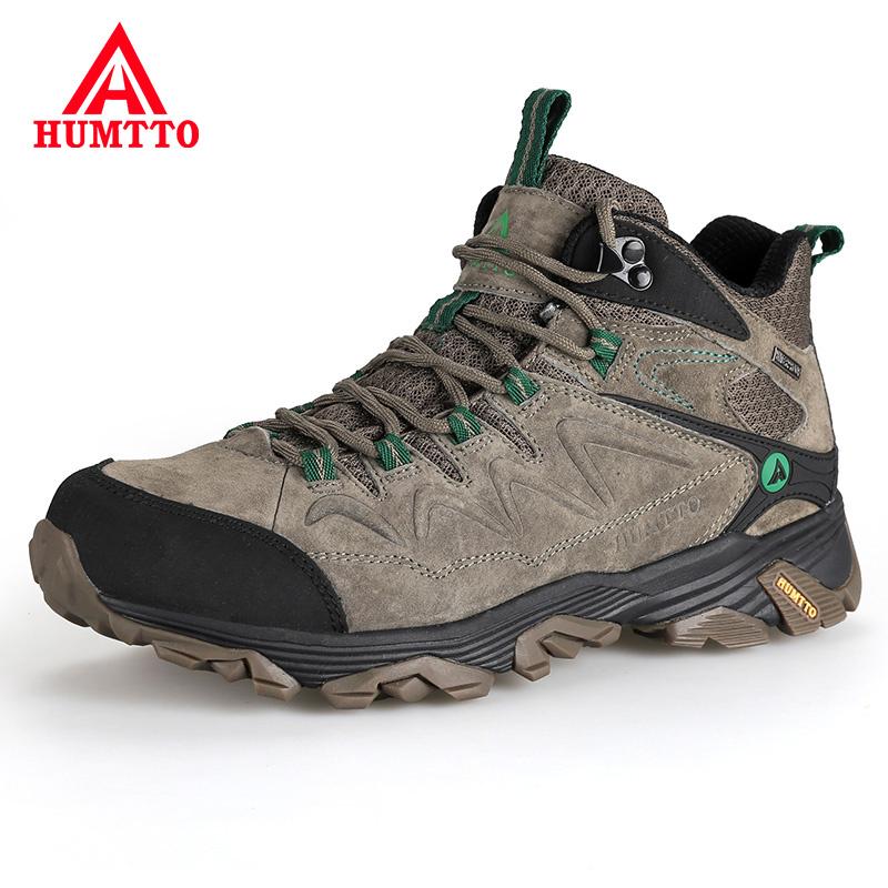 HUMTTO Waterproof Hiking Boots Men Breathable Leather Trekking Shoes Winter High-top Outdoor Fashion Sneakers for Mens