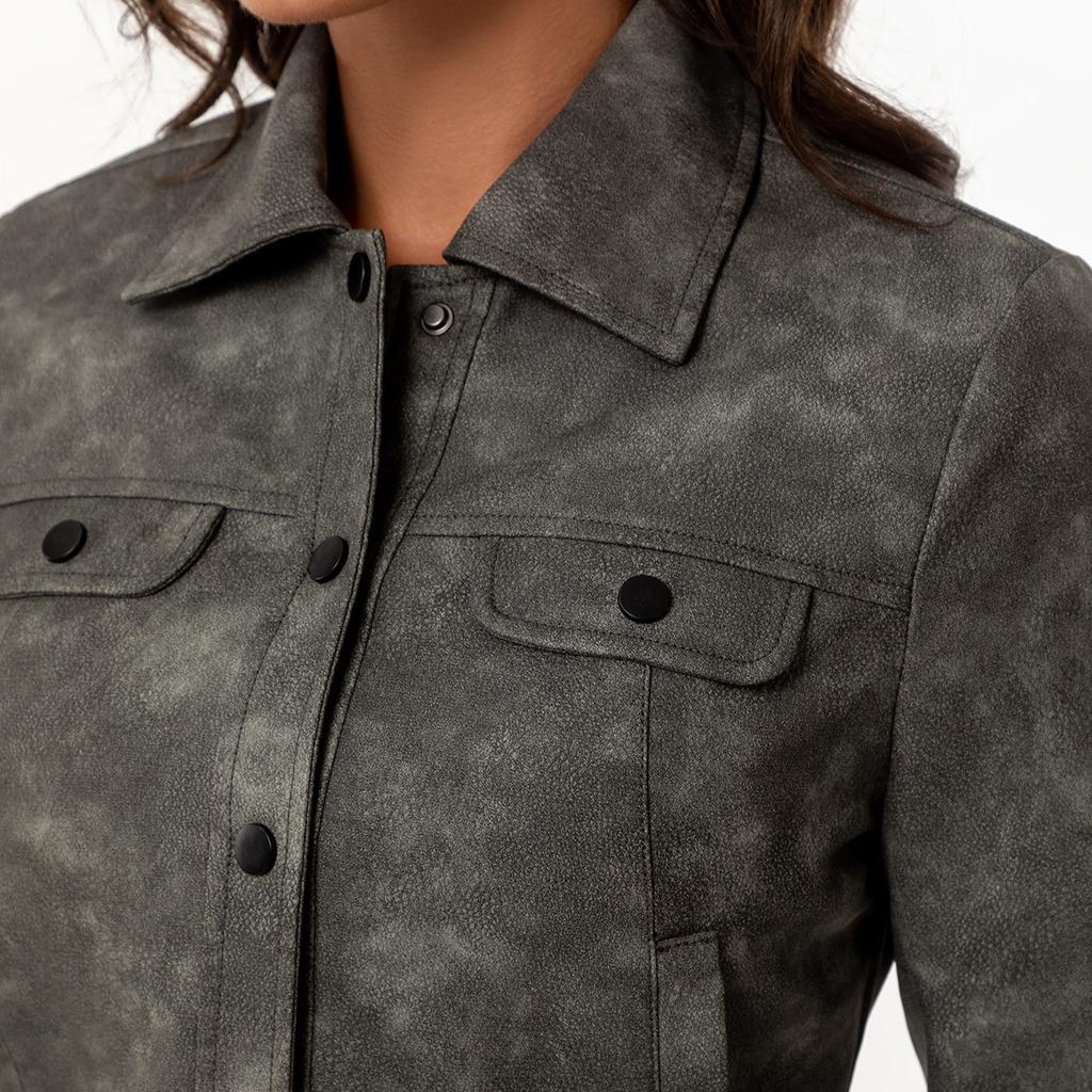 Spring and Autumn Women's New Thin Leather Jacket with Multiple Pockets Cardigan Casual Jacket Fashion Coat