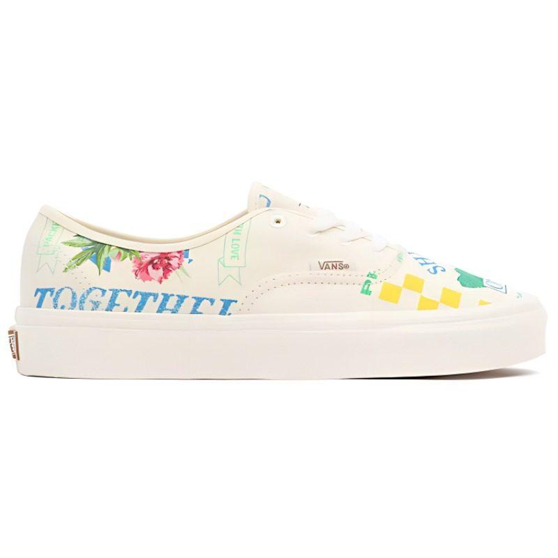 Vans Оригинальные Низкие Повседневные Кеды для Скейтбординга Унисекс Белый Зеленый Синий Мультяшный Принт 'Белый Зеленый Синий' VN0A5KRDAS1