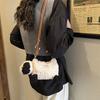 Cute Sheep Knit Crossbody Bag For Women With Soft Fabric Small Wallet For Casual Outings