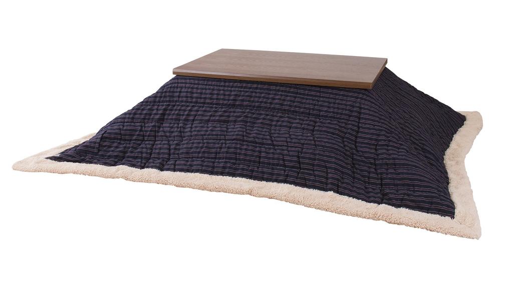 Azumaya-kk Kotatsu Futon, Rectangular, 190 X 230 Cm (Compatible with 120 X 80 Cm), Striped, Navy, KK-140GY