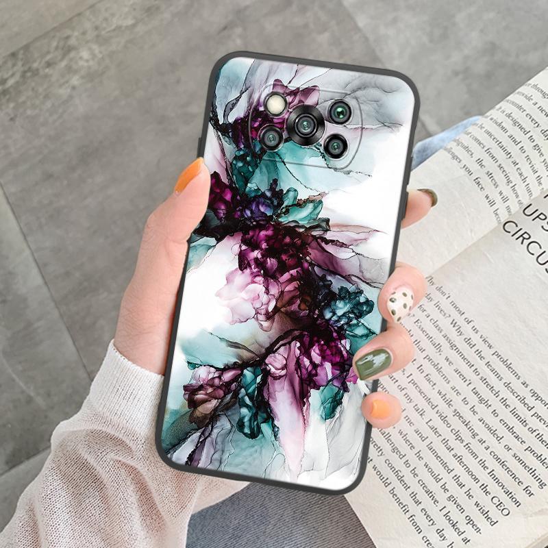 Чехол Poco X3 Pro Pocox3 NFC Роскошный Блестящий Золотая Фольга Океанский Мрамор Силиконовый Мягкий Чехол для Телефона для Xiaomi Poco X3 X5 X6 Pro