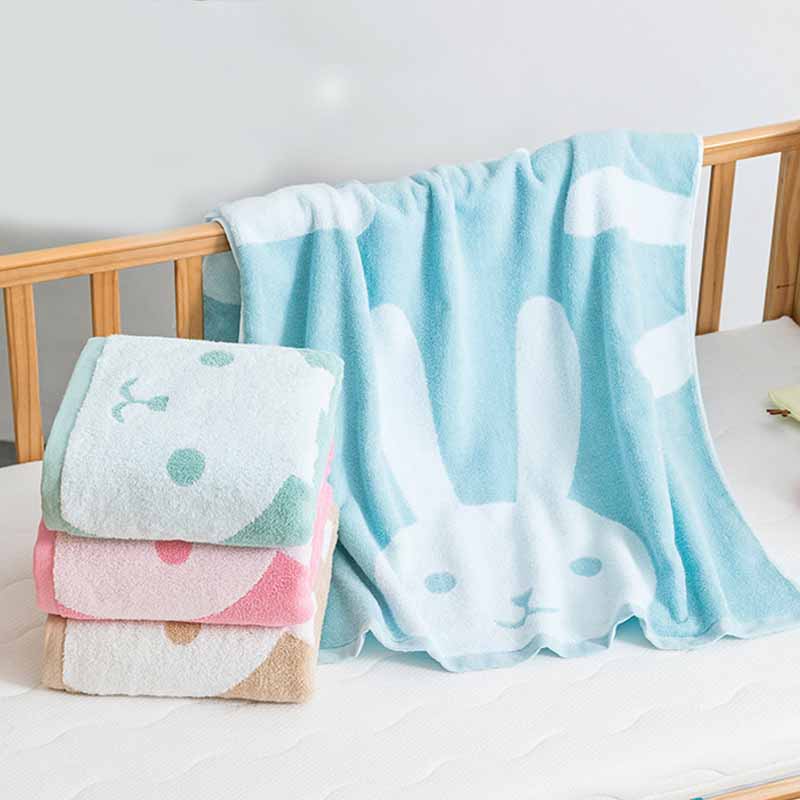 Хлопковое банное полотенце с рисунком для взрослых, 70*140 см, мягкое впитывающее банное полотенце с кроликом, доступно в нескольких цветах