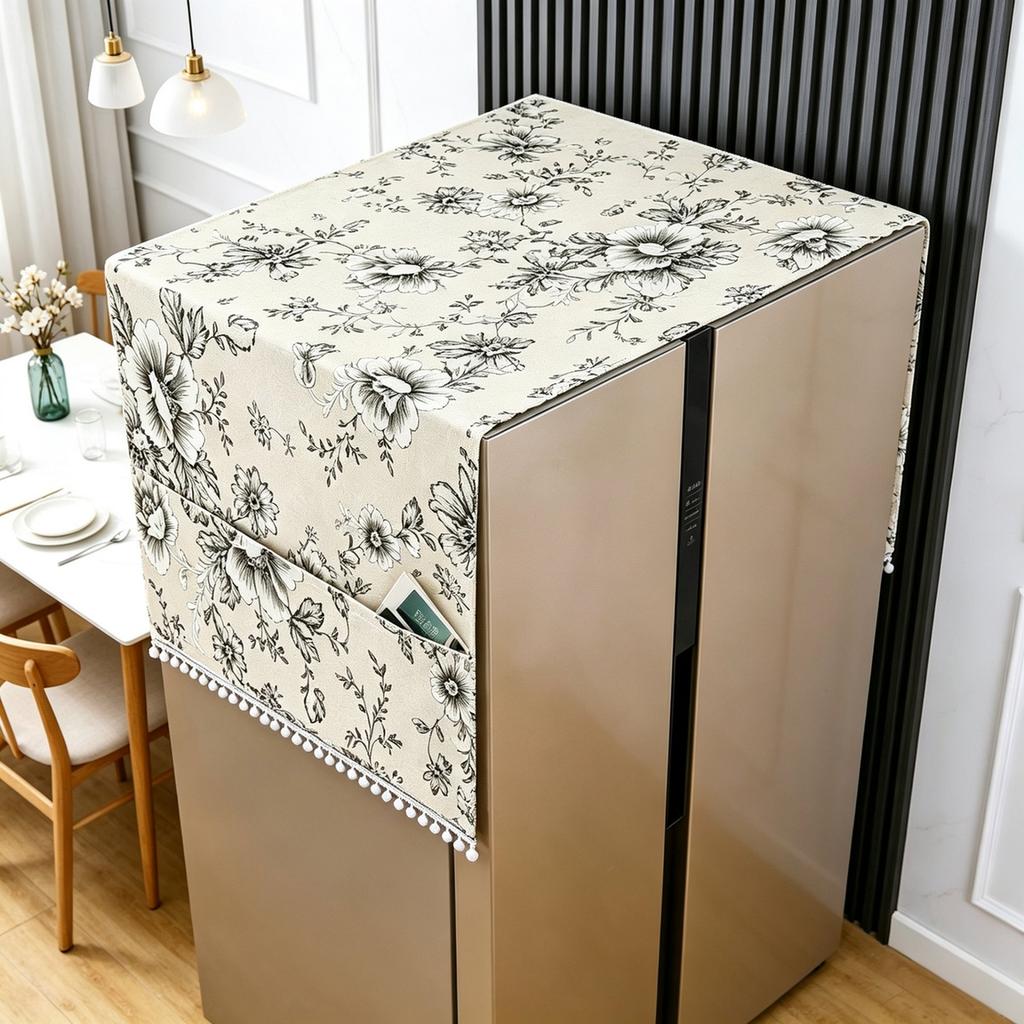 70X170cm Cotton Linen Multi Functional Refrigerator Dust Cover