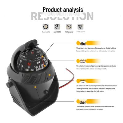 Морской компас Maiwei LC760: Автомобильный и судовой магнитный компас с регулировкой склонения