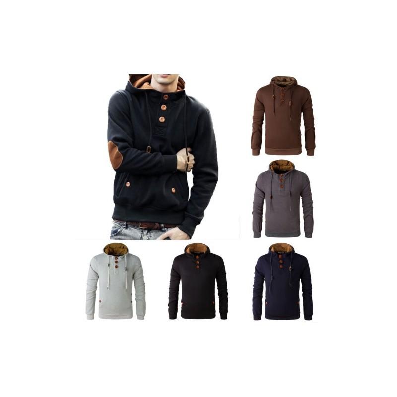 Men's Winter Cowl Neck Hooded Sweatshirt Coat Jacket For Ultimate Comfort And Style