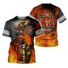 Firefighter T-Shirts Fireman 3D Print Men Women Casual Short Sleeve T Shirt Streetwear Oversized Harajuku Kids Tees Top Clothing
