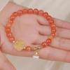 2024 Trendy Original Southern Red Beaded Bracelet with Natural Amber & Pearls - Fashion Gift for Girlfriend