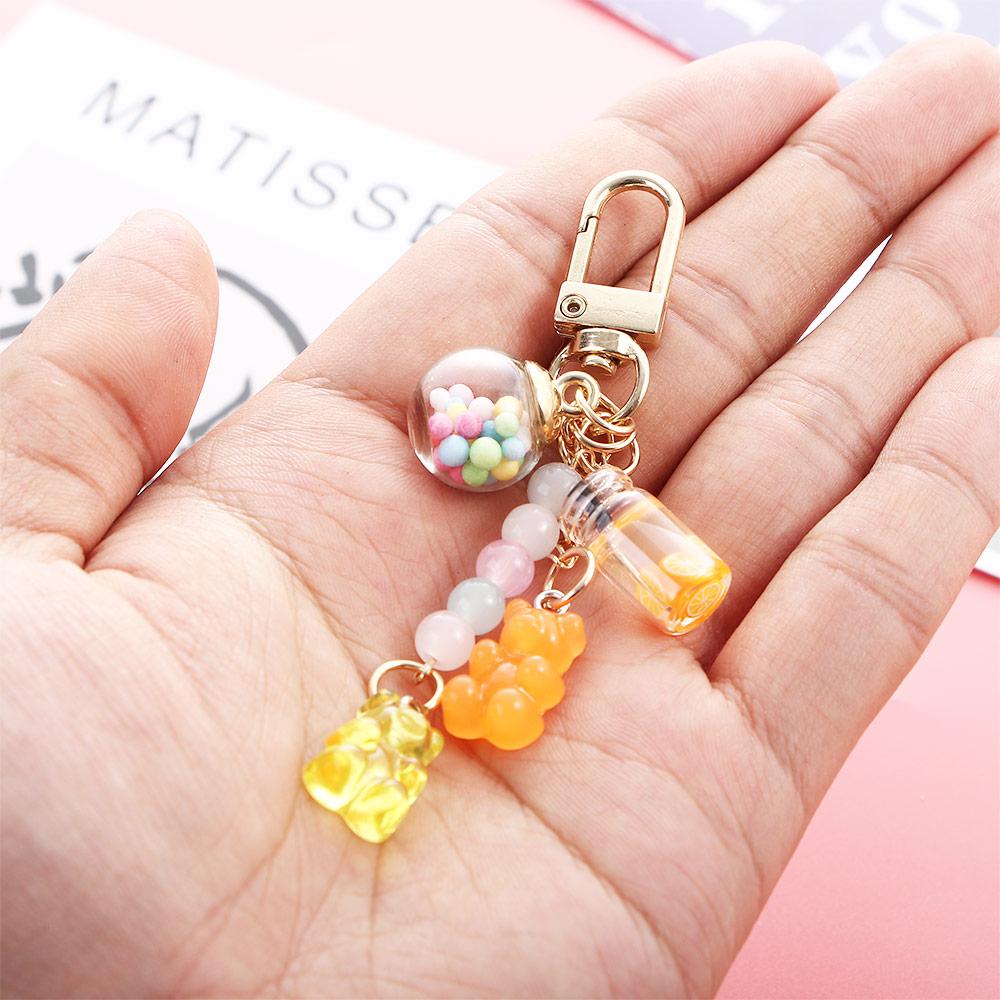 Girls Cute Acrylic Bag Pendant Candy Women Fashion Accessories Key Ring Keyholder Bear Key Chain