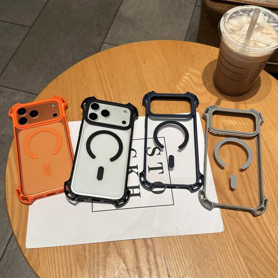 New Magnetic Clear Phone Case For iPhone 17 14 Plus 15 11 12 13 16 Pro Max Wireless Charging Four-corner Anti-drop Protective Cover Fundas