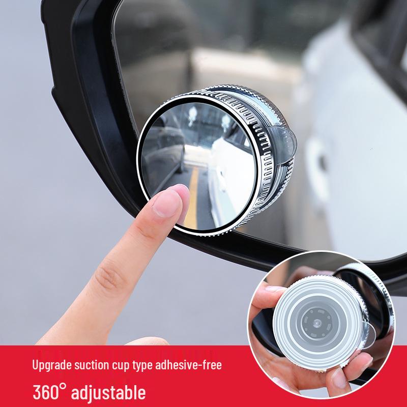 360° Adjustable Round Blind Spot Mirror - Suction Cup Rearview with Wide Angle View