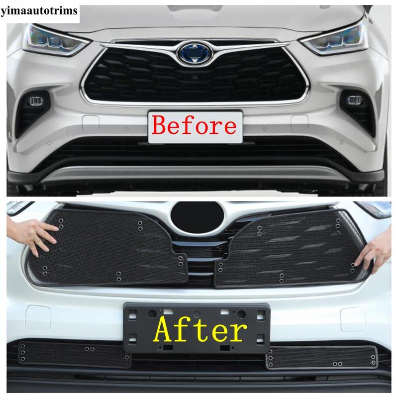 Для Toyota Highlander / Kluger - 2024 Автомобильная передняя решетка и т. Д. Сетчатый экранирующий комплект для защиты от попадания влаги Внешние аксессуары