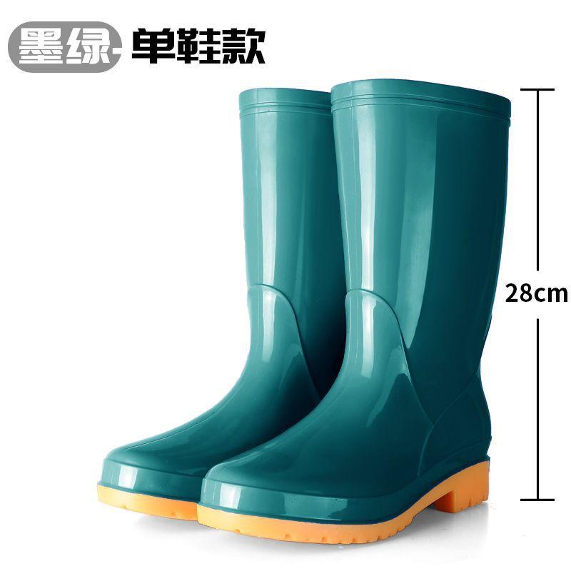 rain shoes women's medium tube waterproof high tube non-slip rain boots women's short tube adult warm cotton low tube water shoes women
