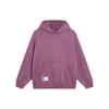 Li Ning Sports Lifestyle Series Solid Color Hooded Drop Shoulder Pullover Sweatshirt Men Sweatshirt Purple AWDSB15-4