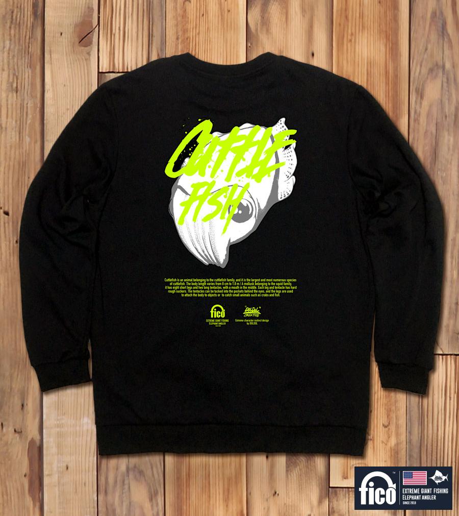 DOLDOL Fico-Mtm-81 Extreme Fishing Brand Fico Character Graphic Sweatshirt Long Sleeve