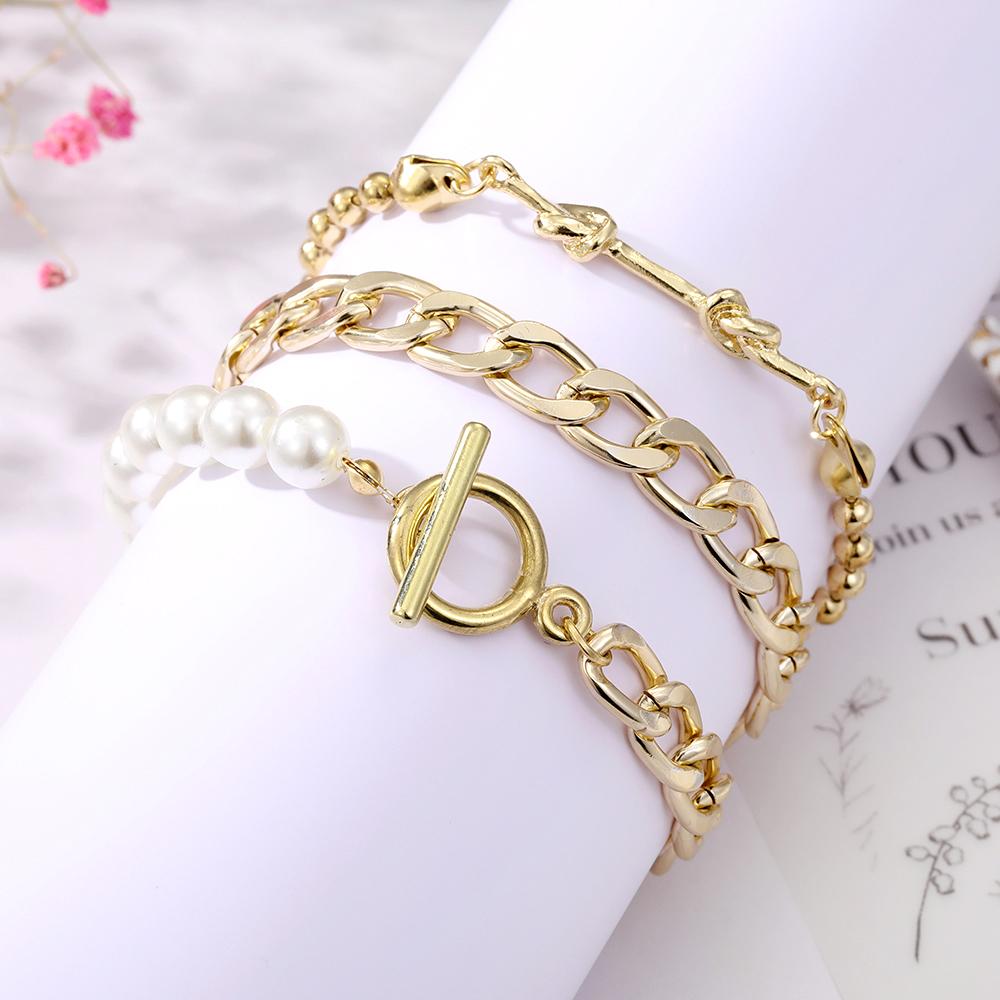 Богемный браслет, темпераментный жемчужный кулон, элегантный геометрический дизайн, браслет для вечеринки в ночном клубе, подходит для женщин, модный комплект ювелирных браслетов