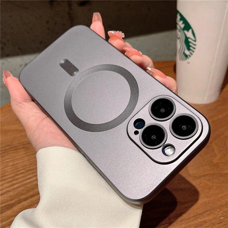 Модный продвинутый магнитный чехол Magsafe с беспроводной зарядкой для IPhone 14 11 13 12 Pro Max 14 Plus, стеклянный защитный чехол для объектива