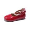 2024 Girls Mary Janes for Party Wedding Shows PU Pearls Back Bow Simple Round-toe Shallow Children Flats Elegant Drop Shipping